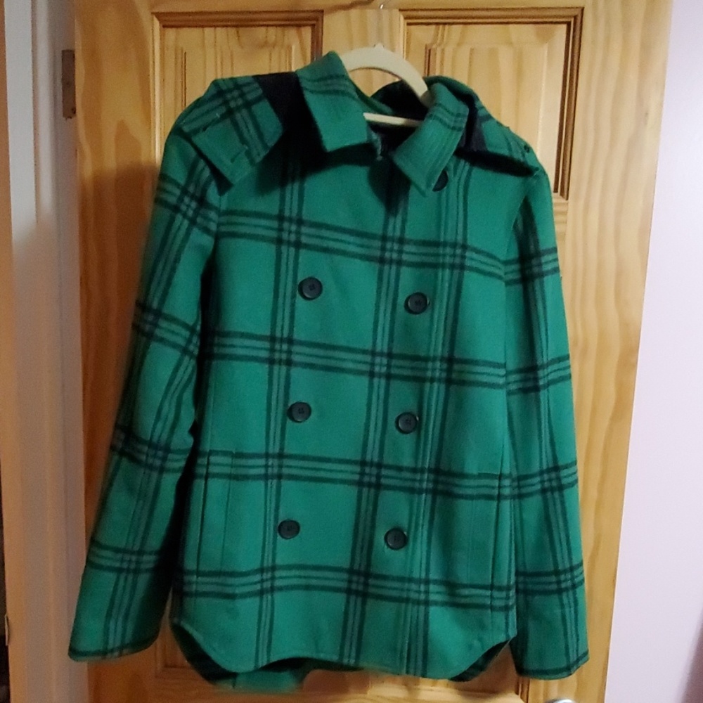 Green Tibi Coat with removable hood